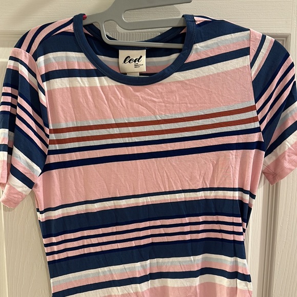 Pink Blush Striped Maternity Dress, NWT, Size S, LED - Picture 2 of 5